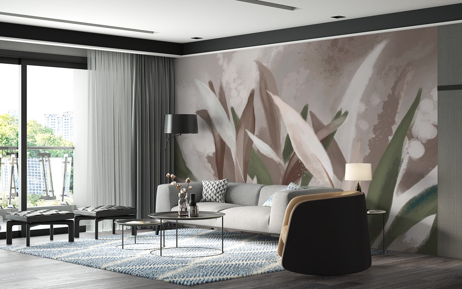 Фотошпалери листя різних розмірів і відтінків