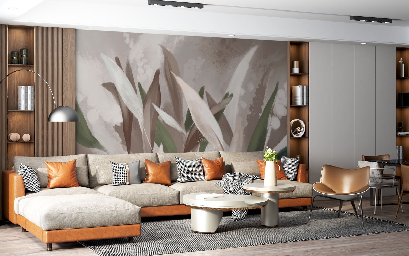 Фотошпалери листя різних розмірів і відтінків