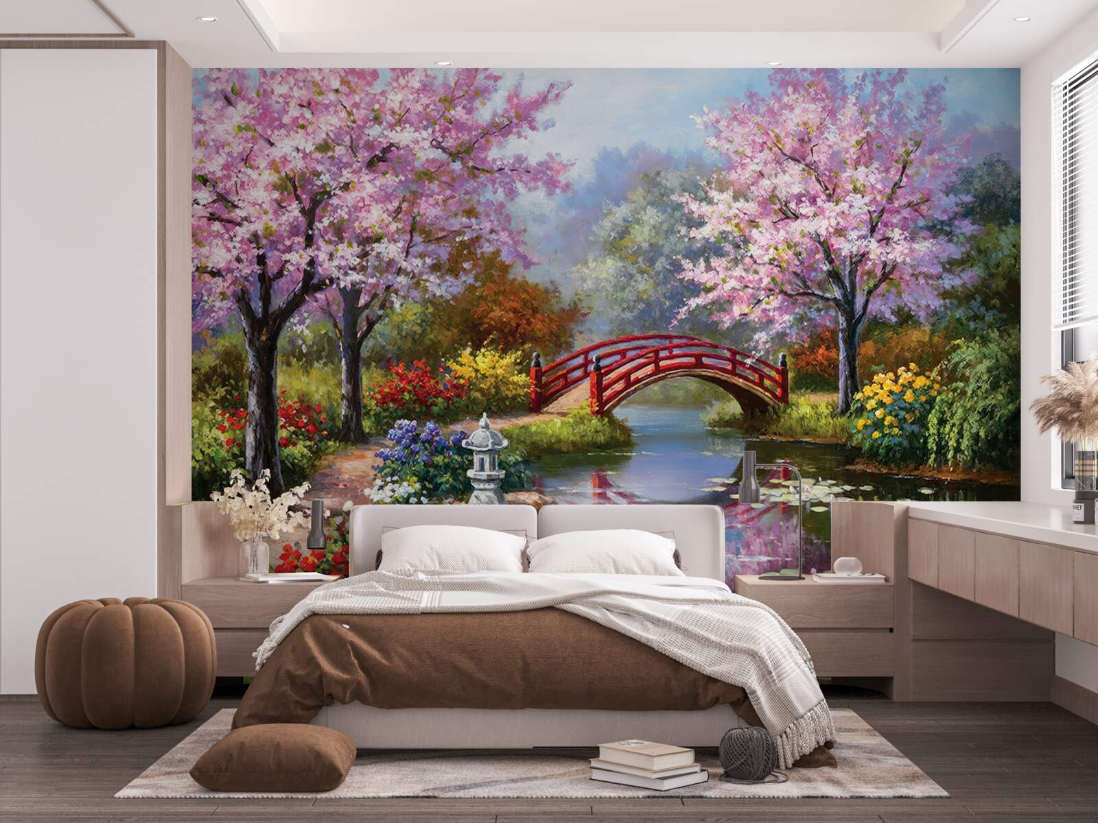 Фотошпалери квітучий сад у китайському стилі