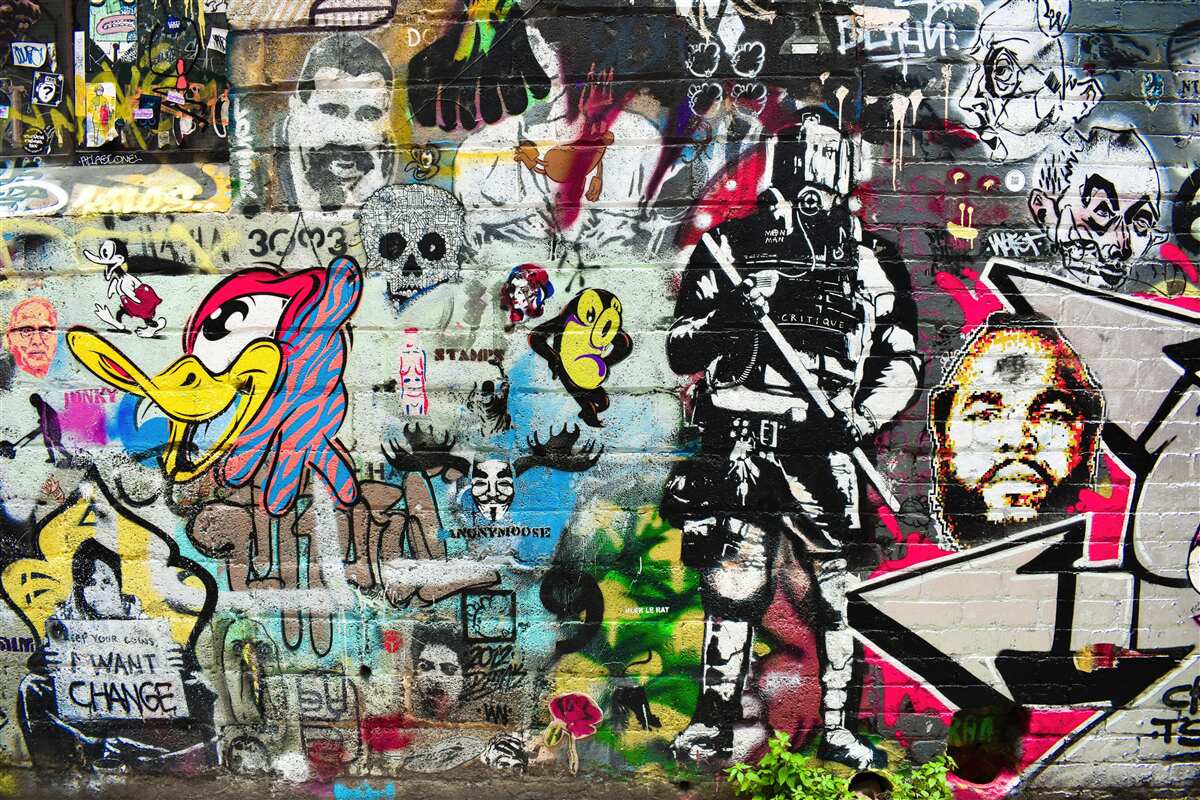 Фотошпалери Стіна, прикрашена графіті