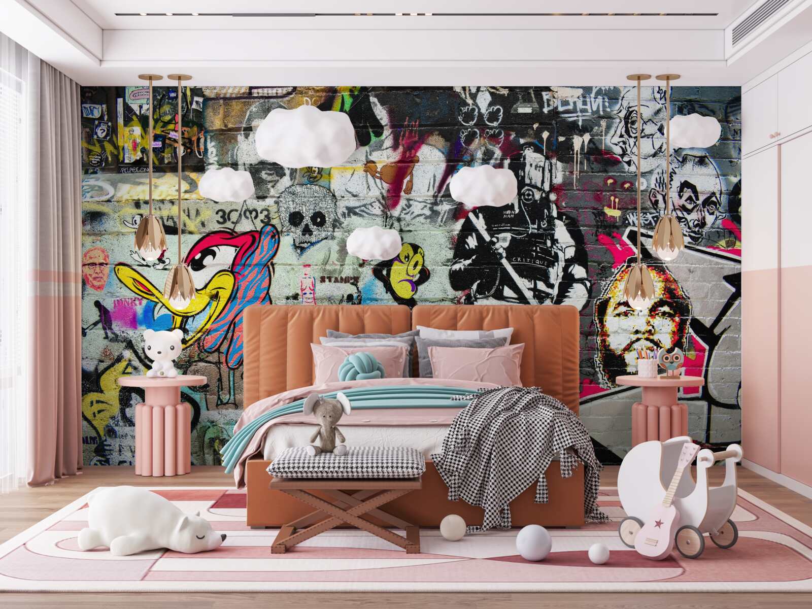 Фотошпалери Стіна, прикрашена графіті