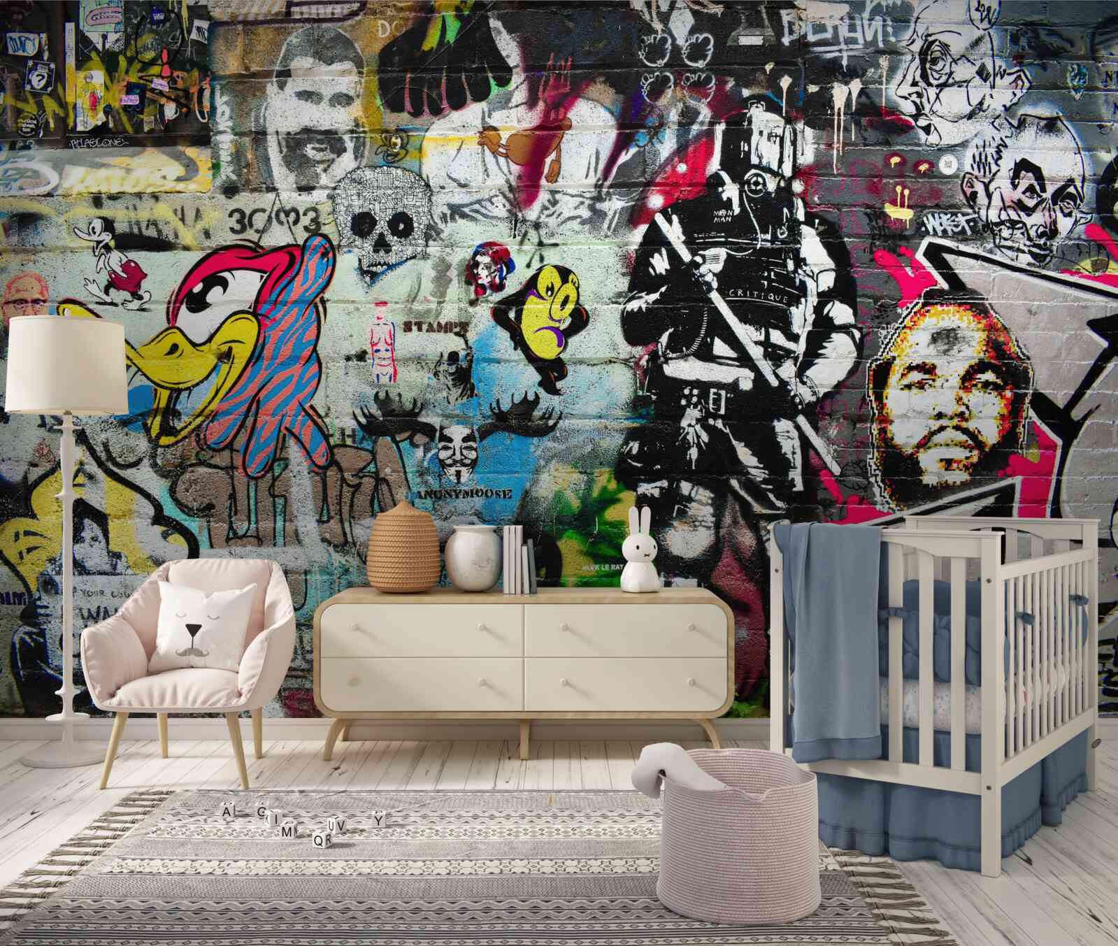 Фотошпалери Стіна, прикрашена графіті