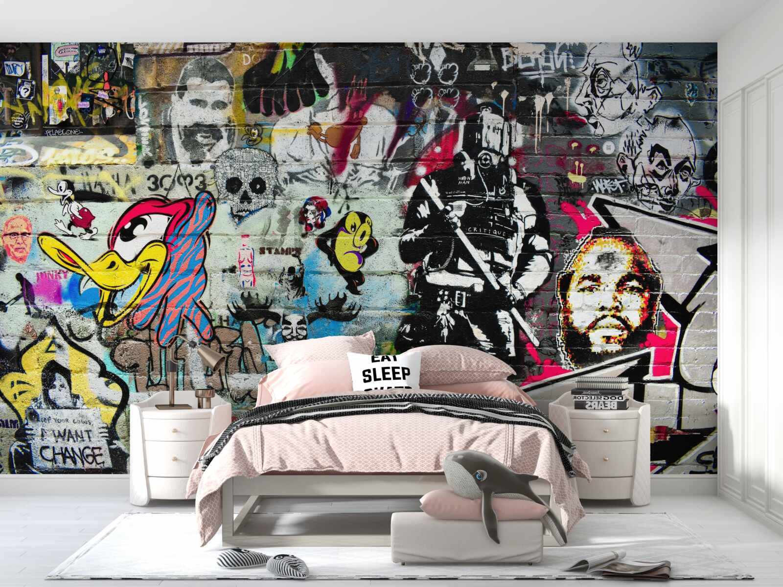 Фотошпалери Стіна, прикрашена графіті