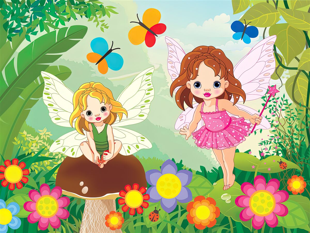 Фотошпалери дівчата-феї в лісі