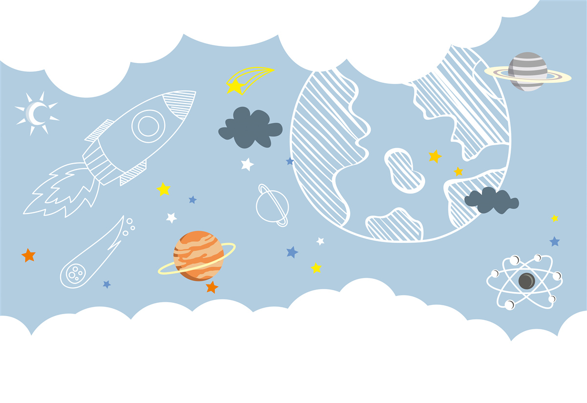 Фотошпалери зображення космосу на синьому тлі