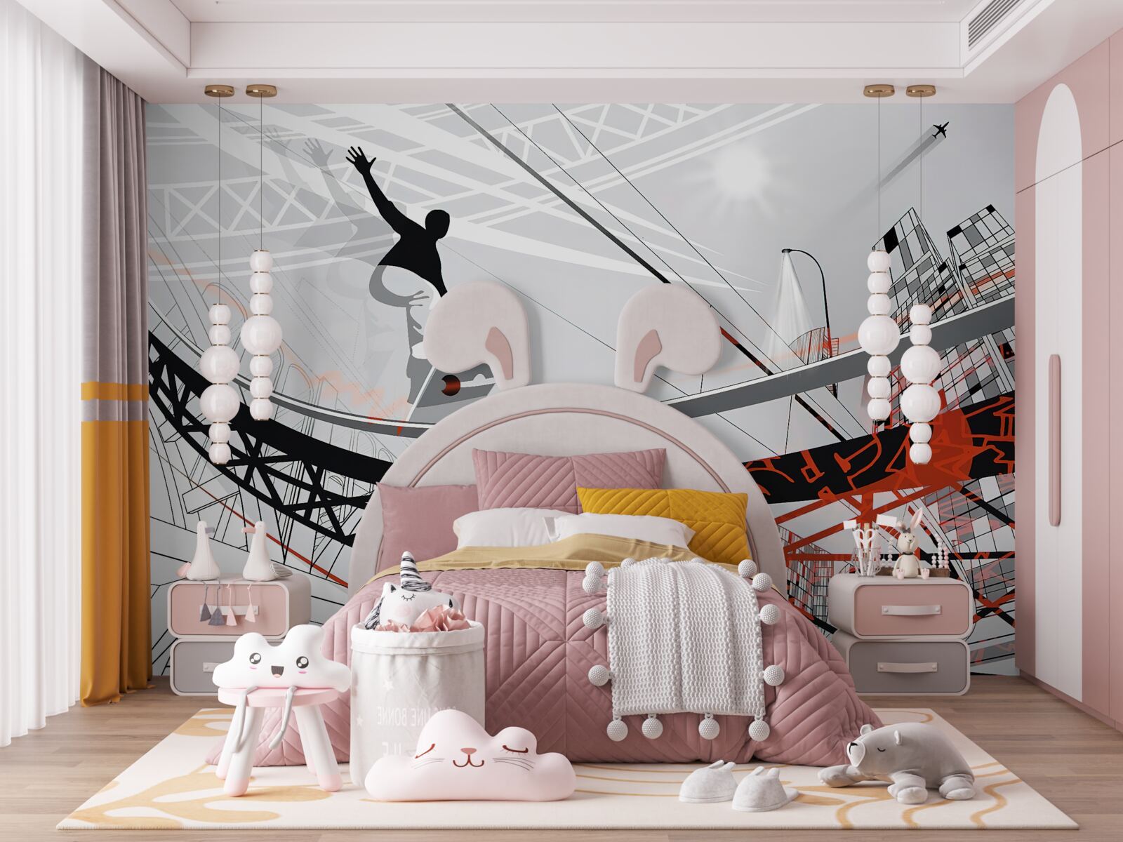 Фотошпалери молодий чоловік катається на скейтборді