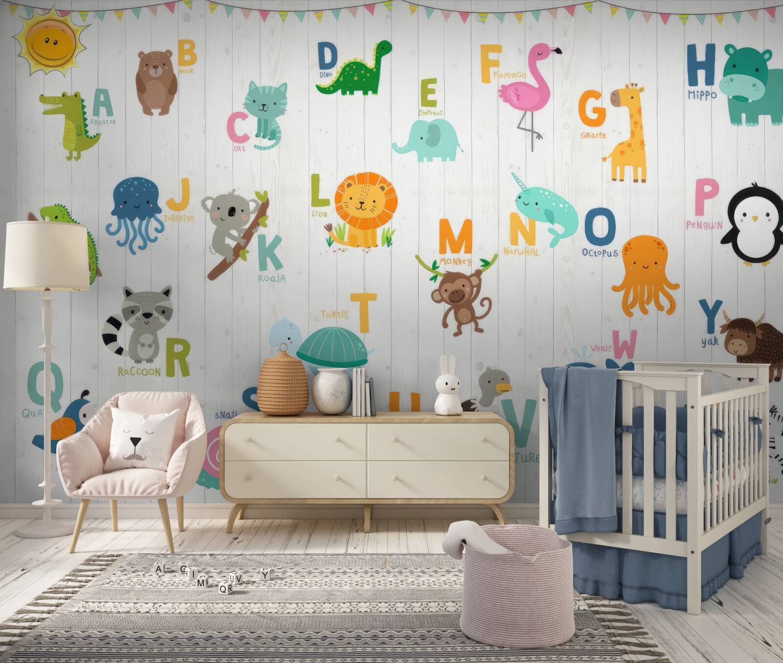 Фотошпалери абетка із зображеннями тварин