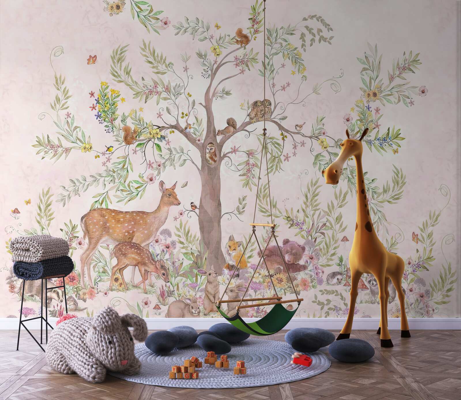 Фотошпалери під деревом є тварини