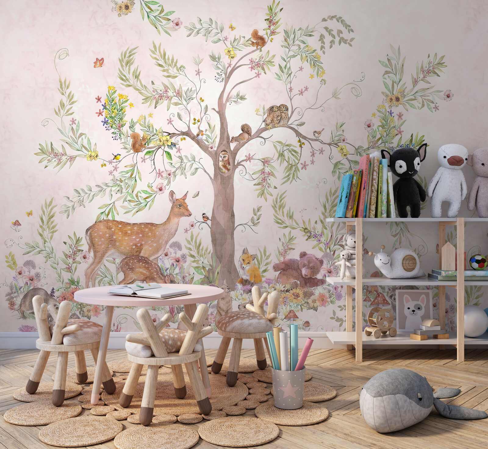 Фотошпалери під деревом є тварини