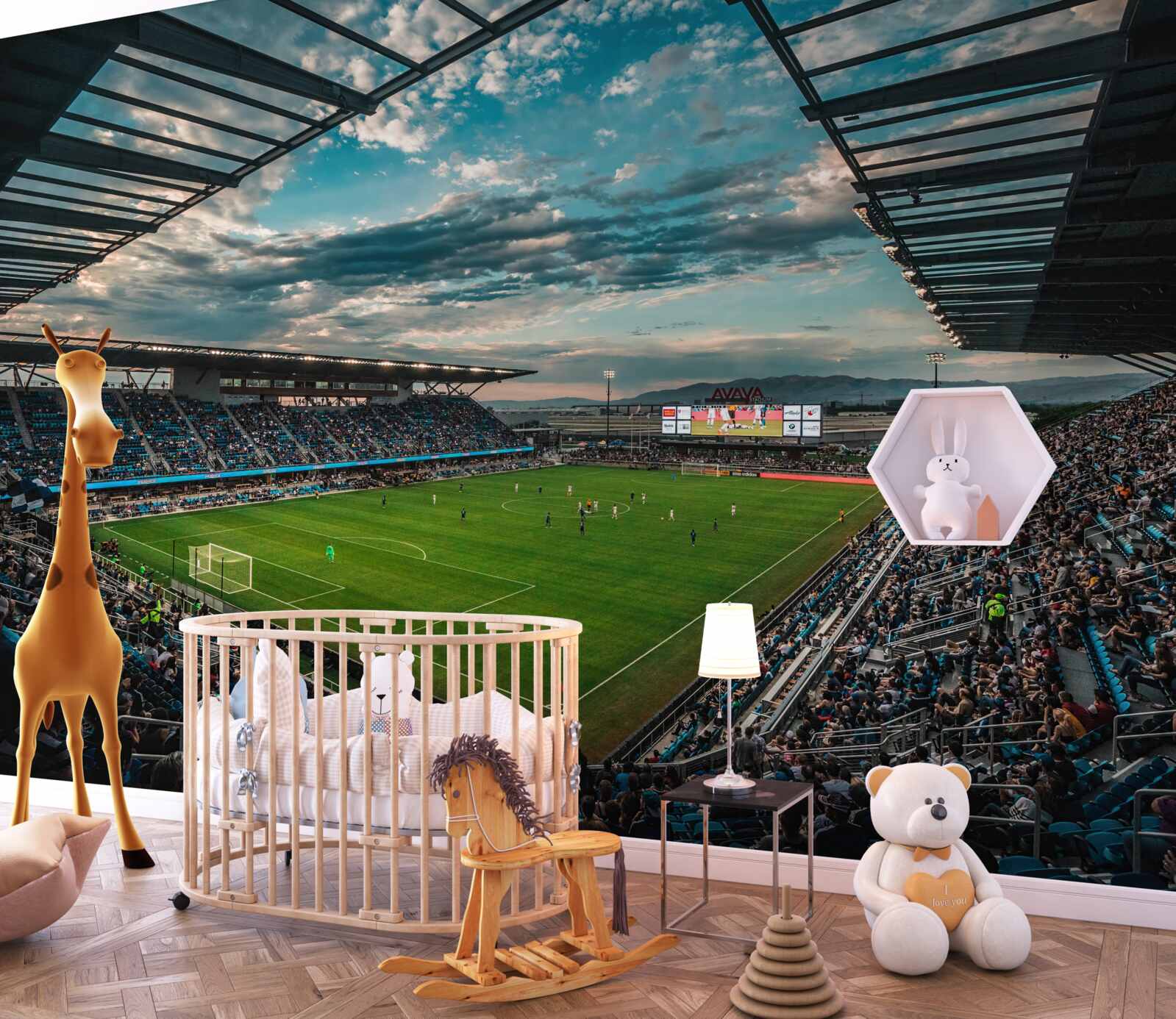 Фотошпалери матч на футбольній арені