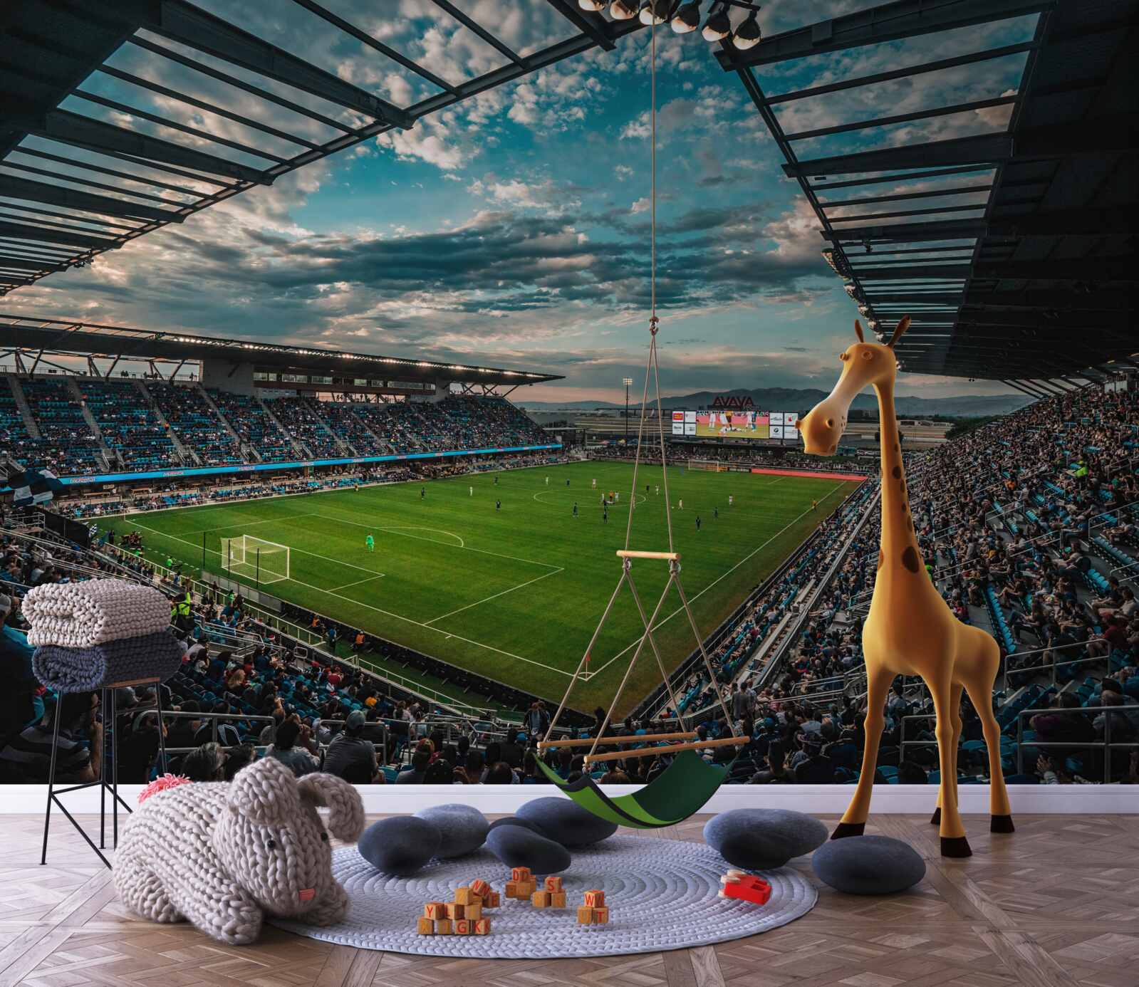 Фотошпалери матч на футбольній арені