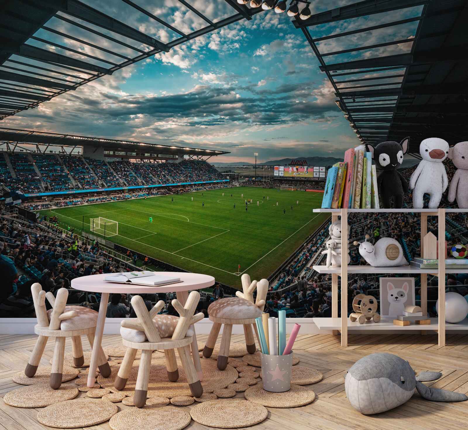 Фотошпалери матч на футбольній арені