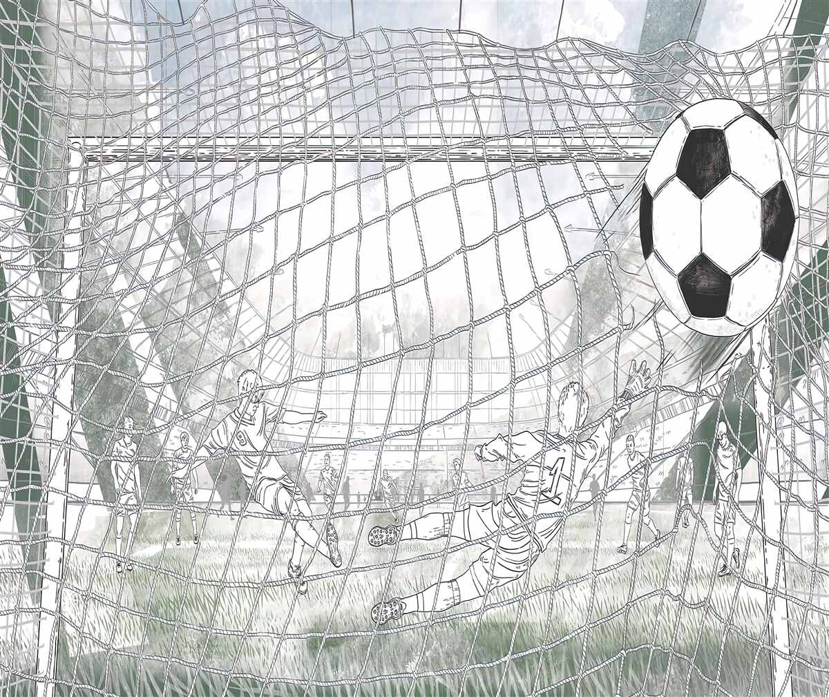 Фотошпалери контури гравців на полі