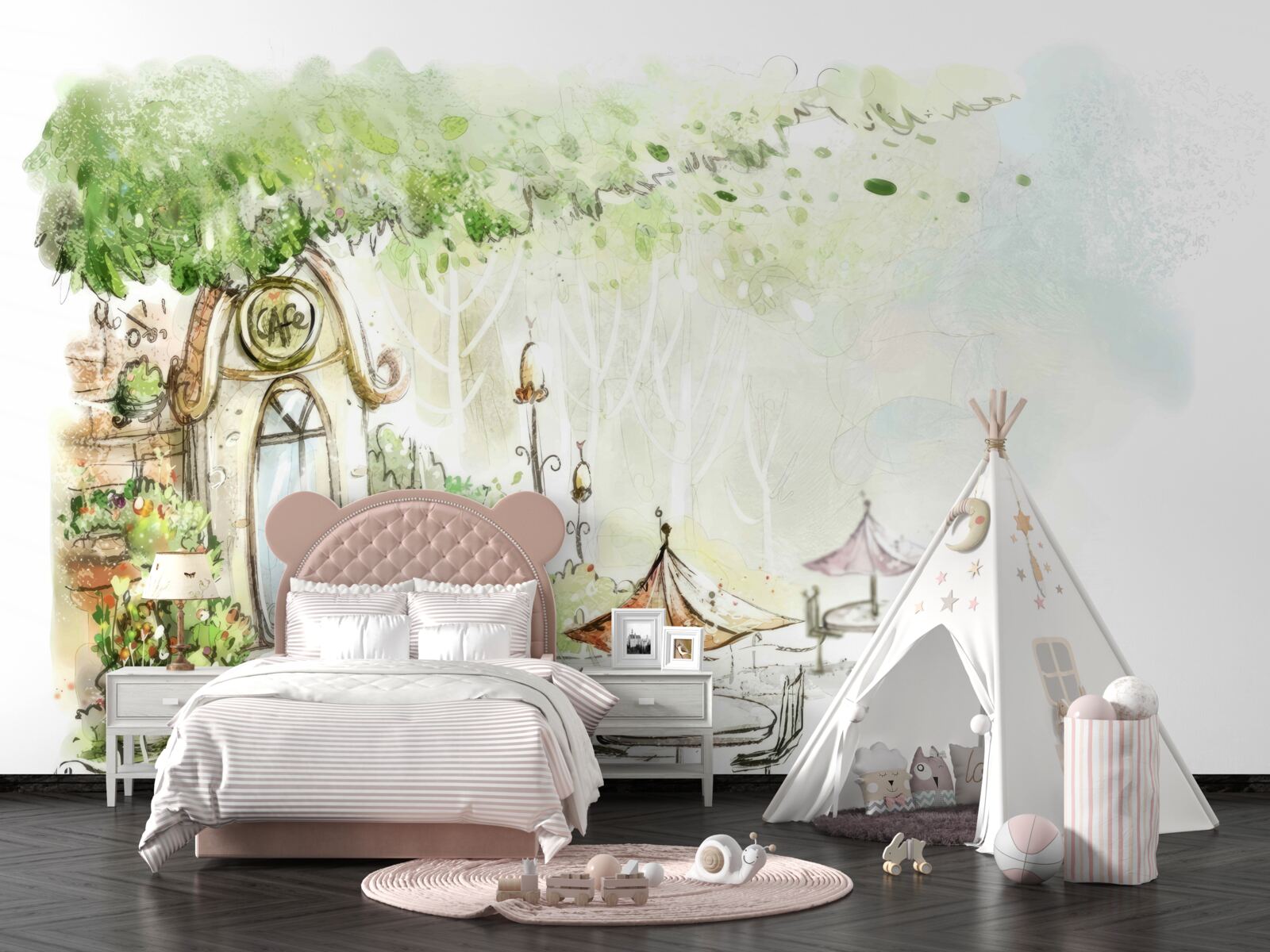 Фотошпалери подвір'я видно на фото