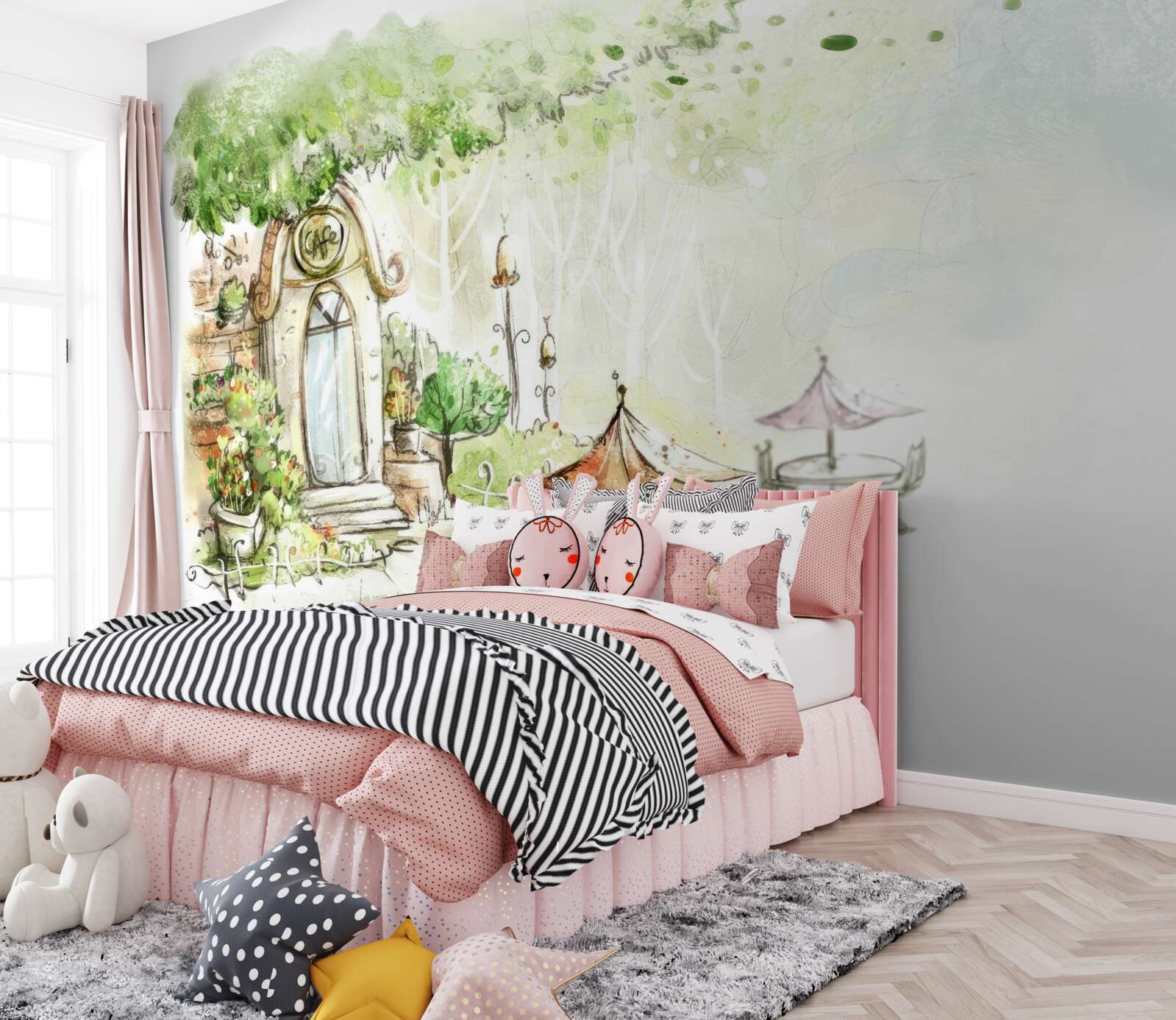 Фотошпалери подвір'я видно на фото