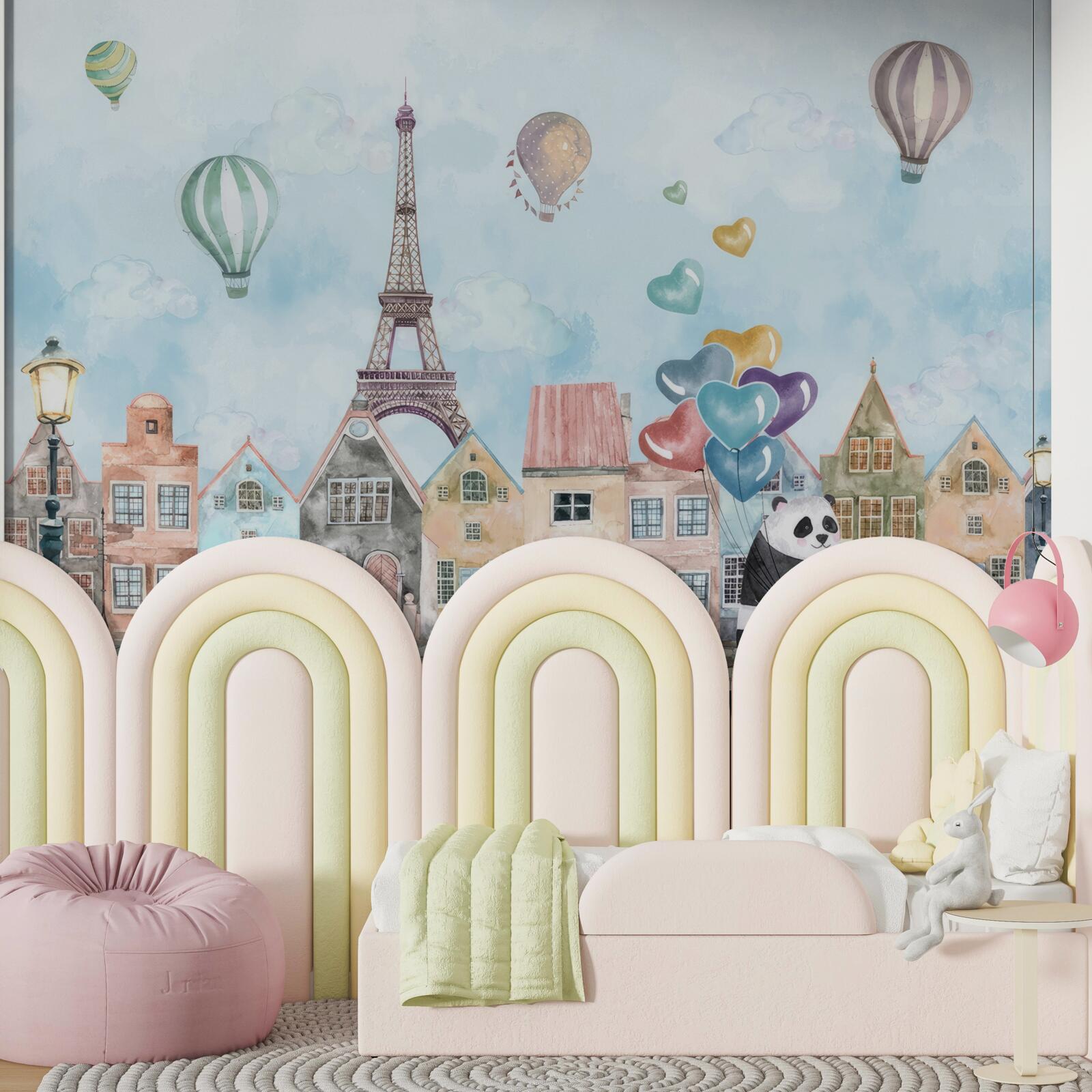 Фотошпалери Панда їде на велосипеді по Парижу