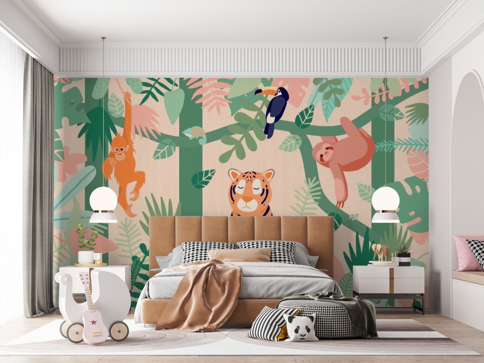 Фотошпалери тварини граються в джунглях