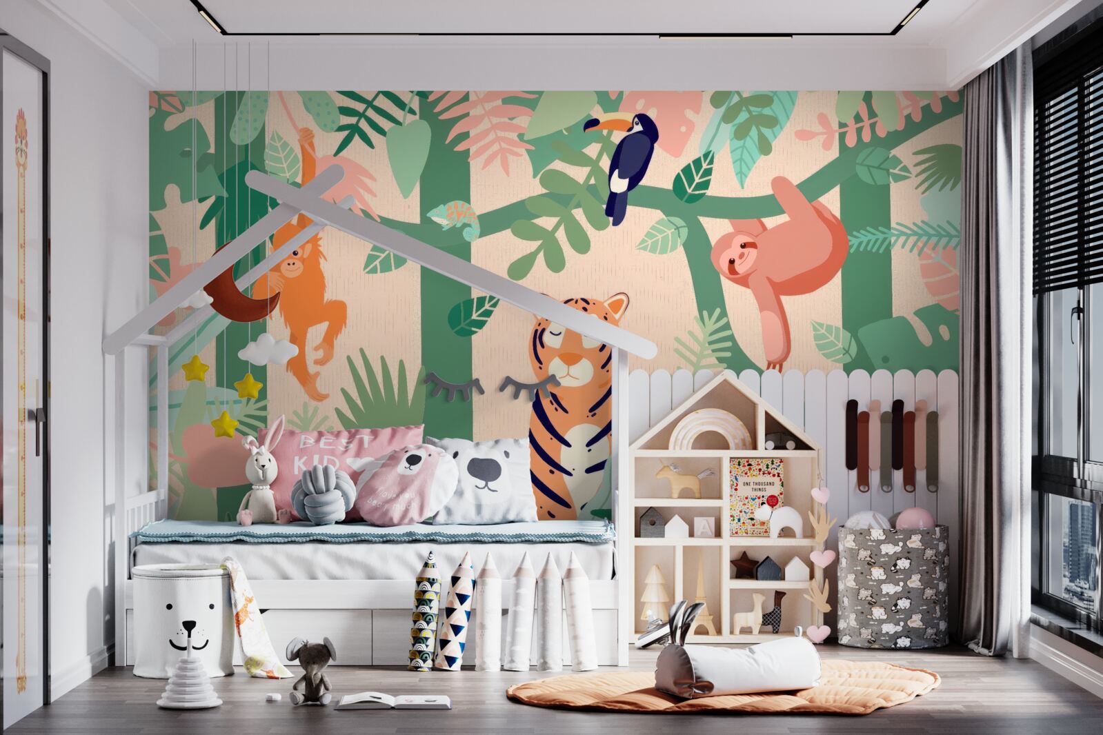 Фотошпалери тварини граються в джунглях