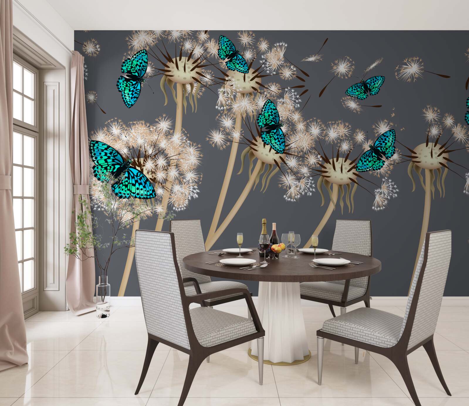 Фотошпалери косулі та метелики