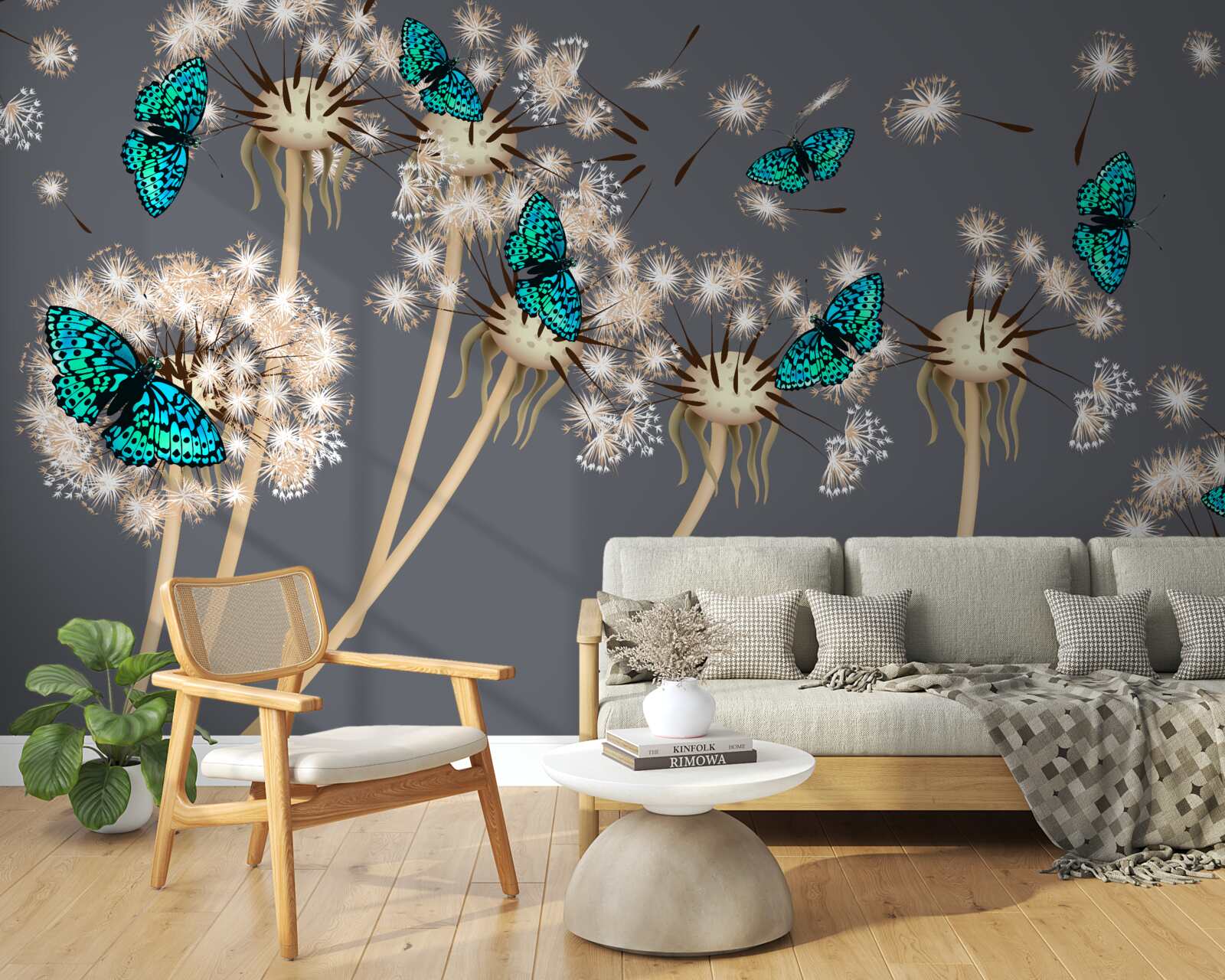 Фотошпалери косулі та метелики