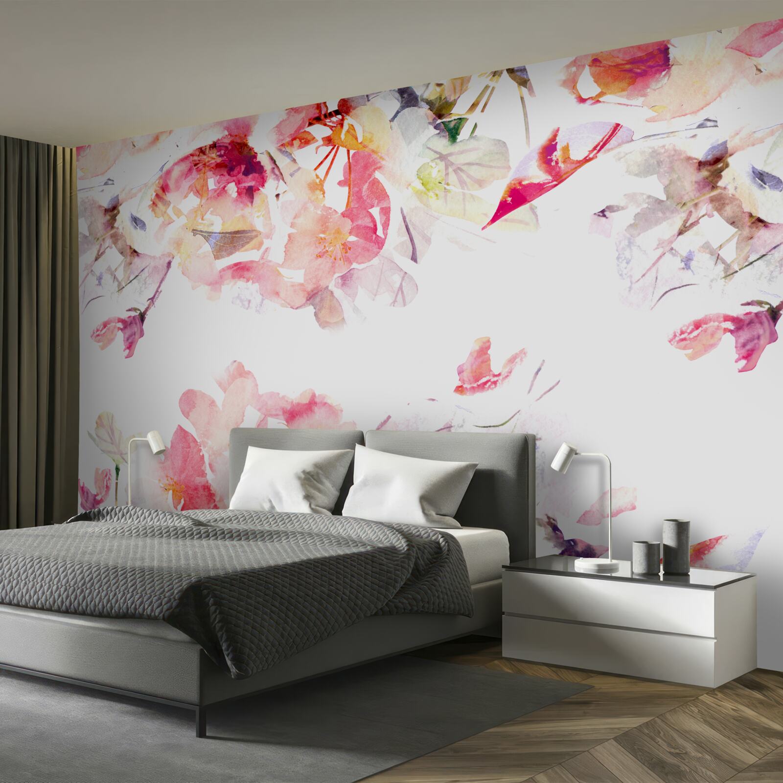 Фотошпалери малювання рожевих квітів