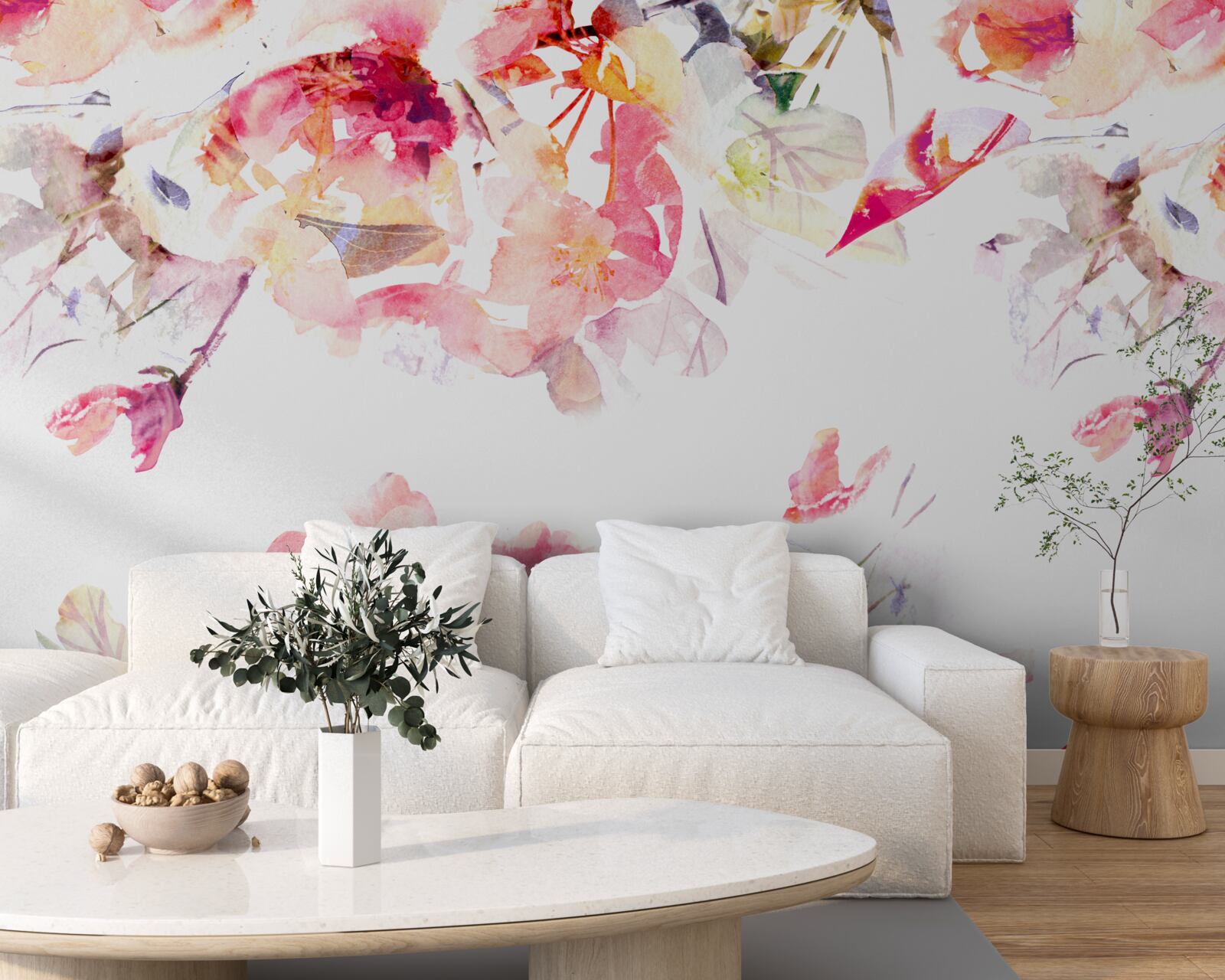 Фотошпалери малювання рожевих квітів