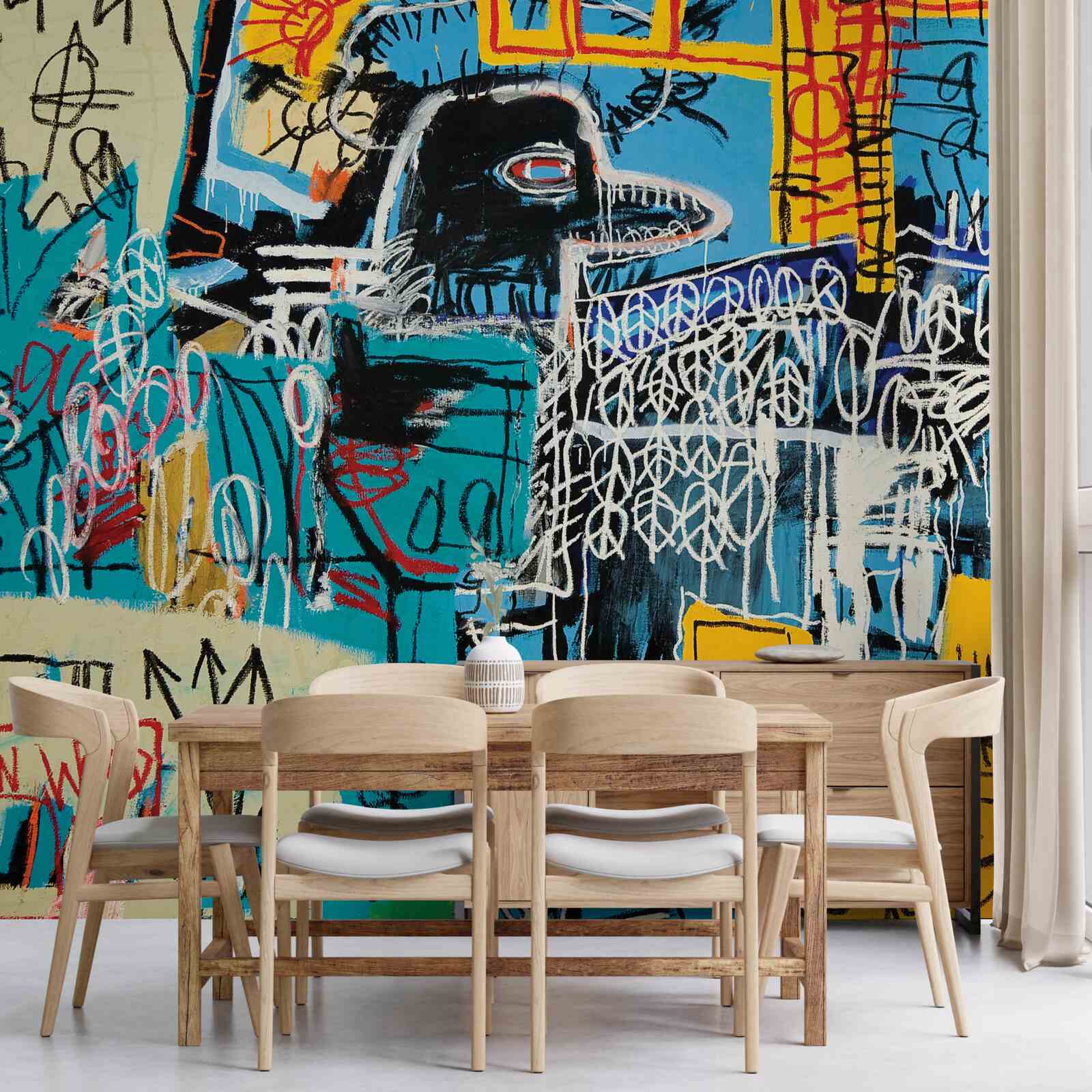 Фотошпалери зображення символів та голови птаха