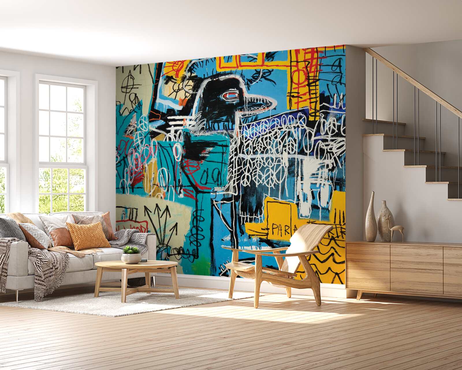 Фотошпалери зображення символів та голови птаха