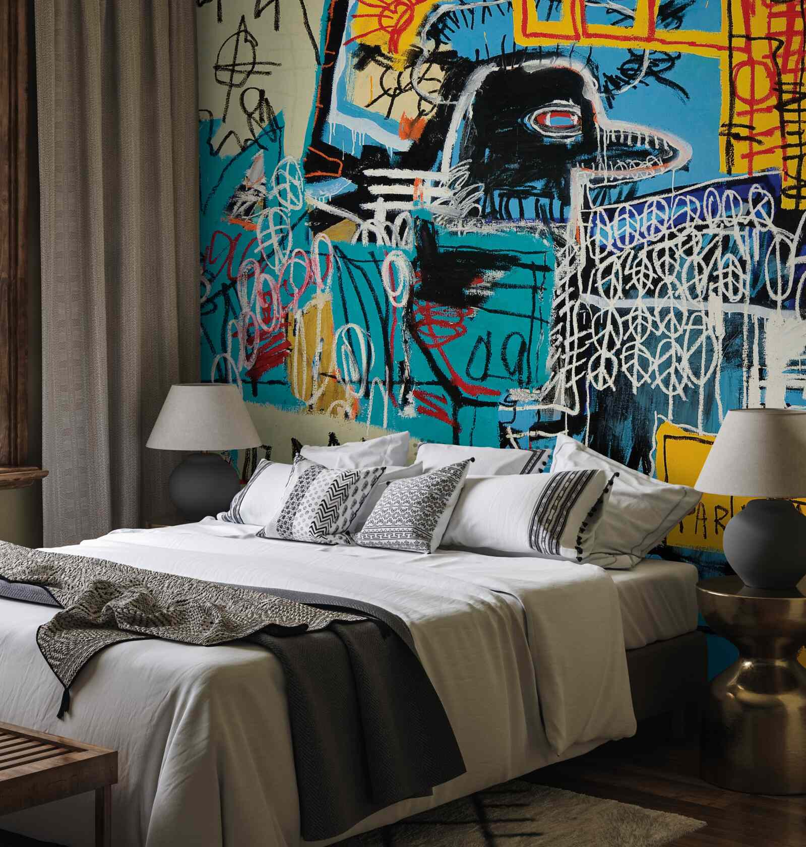 Фотошпалери зображення символів та голови птаха