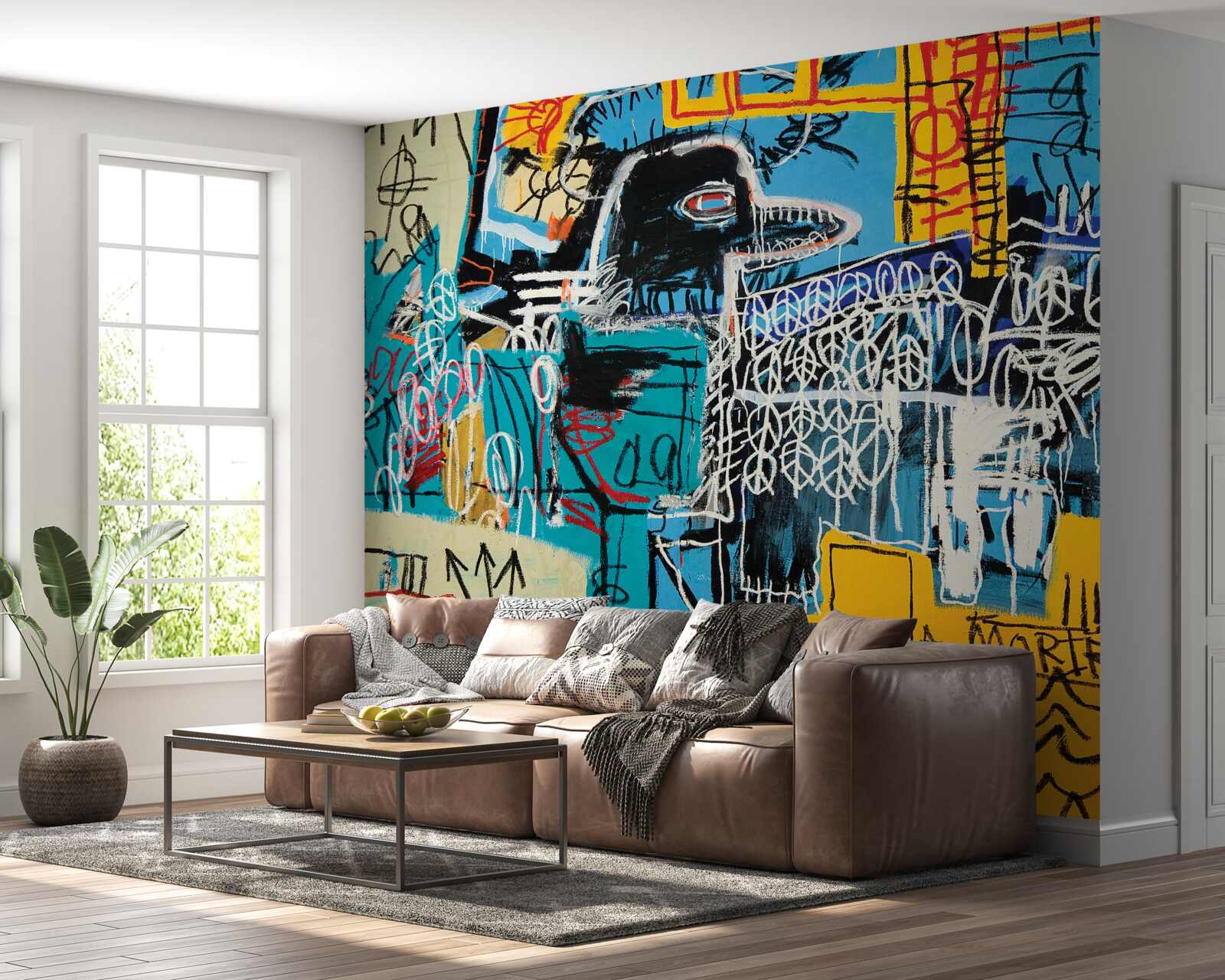 Фотошпалери зображення символів та голови птаха