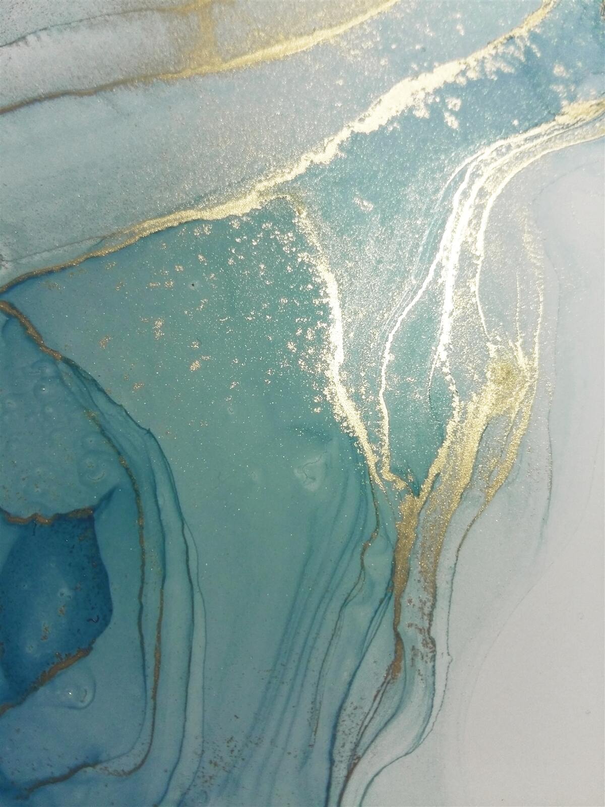 Фотошпалери золото з бірюзою