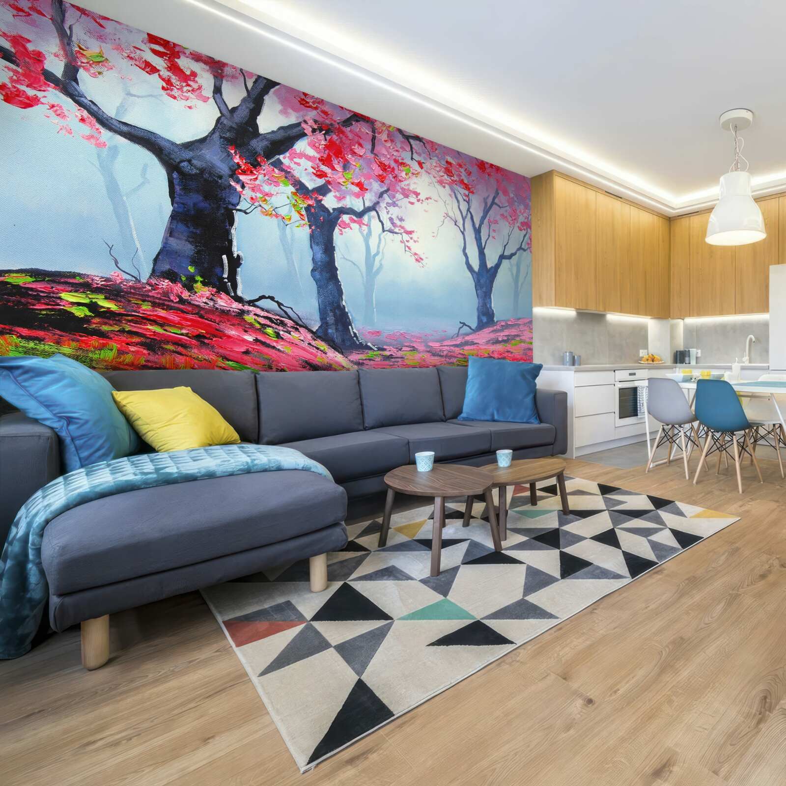 Фотошпалери ліс в осінньому тумані