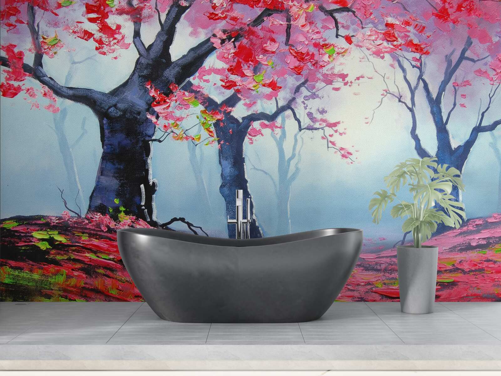 Фотошпалери ліс в осінньому тумані