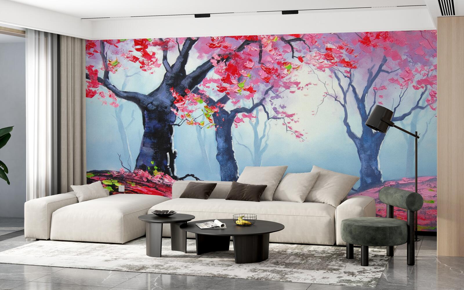 Фотошпалери ліс в осінньому тумані