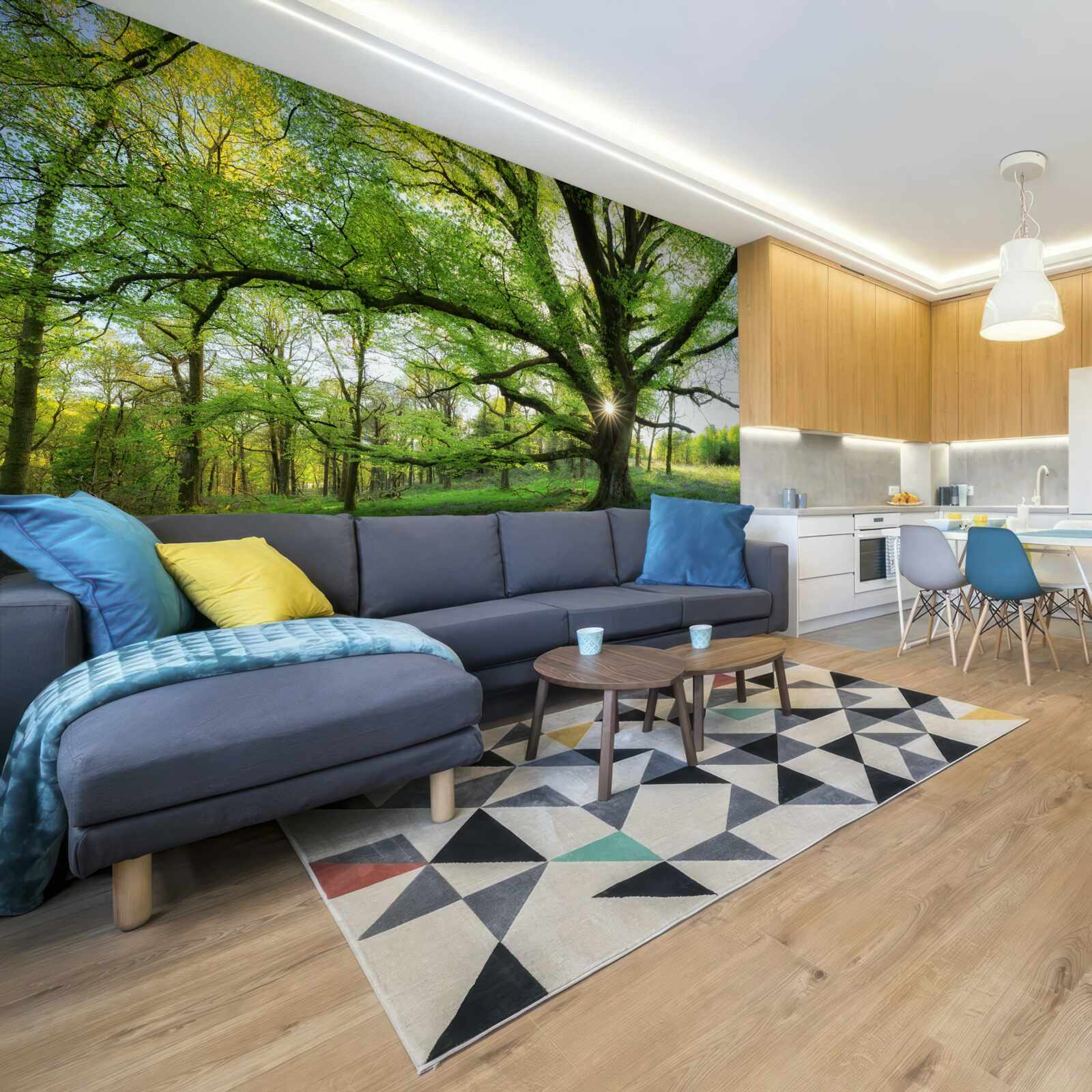 Фотошпалери красивий зелений ліс