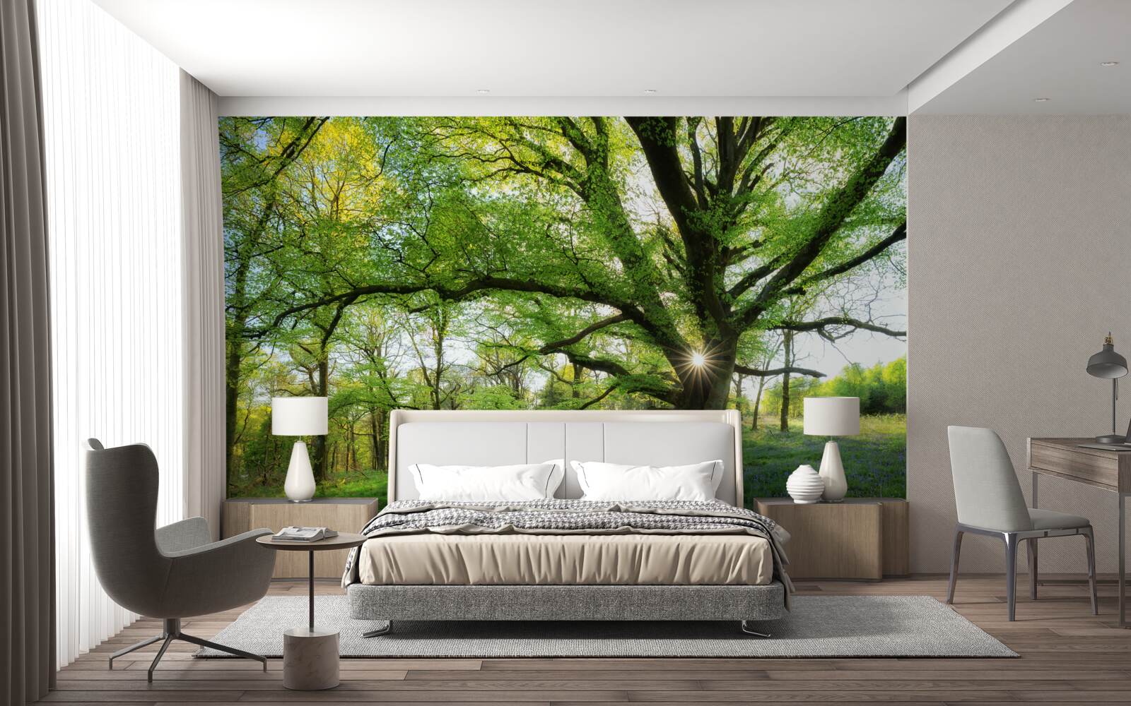 Фотошпалери красивий зелений ліс