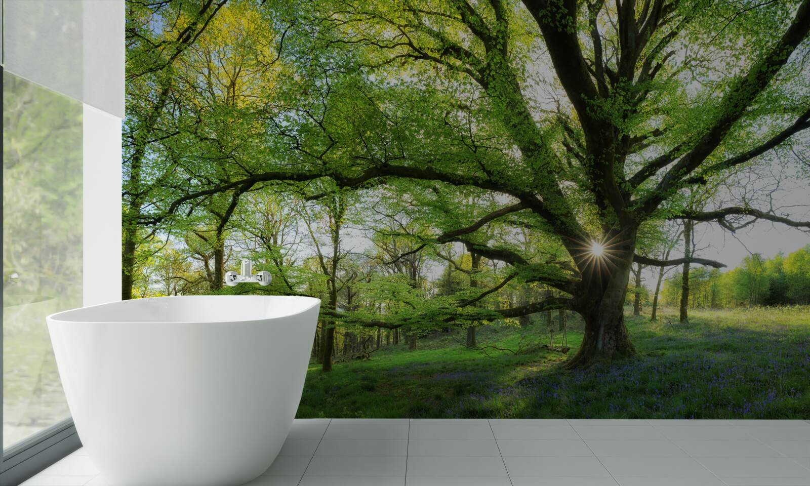 Фотошпалери красивий зелений ліс