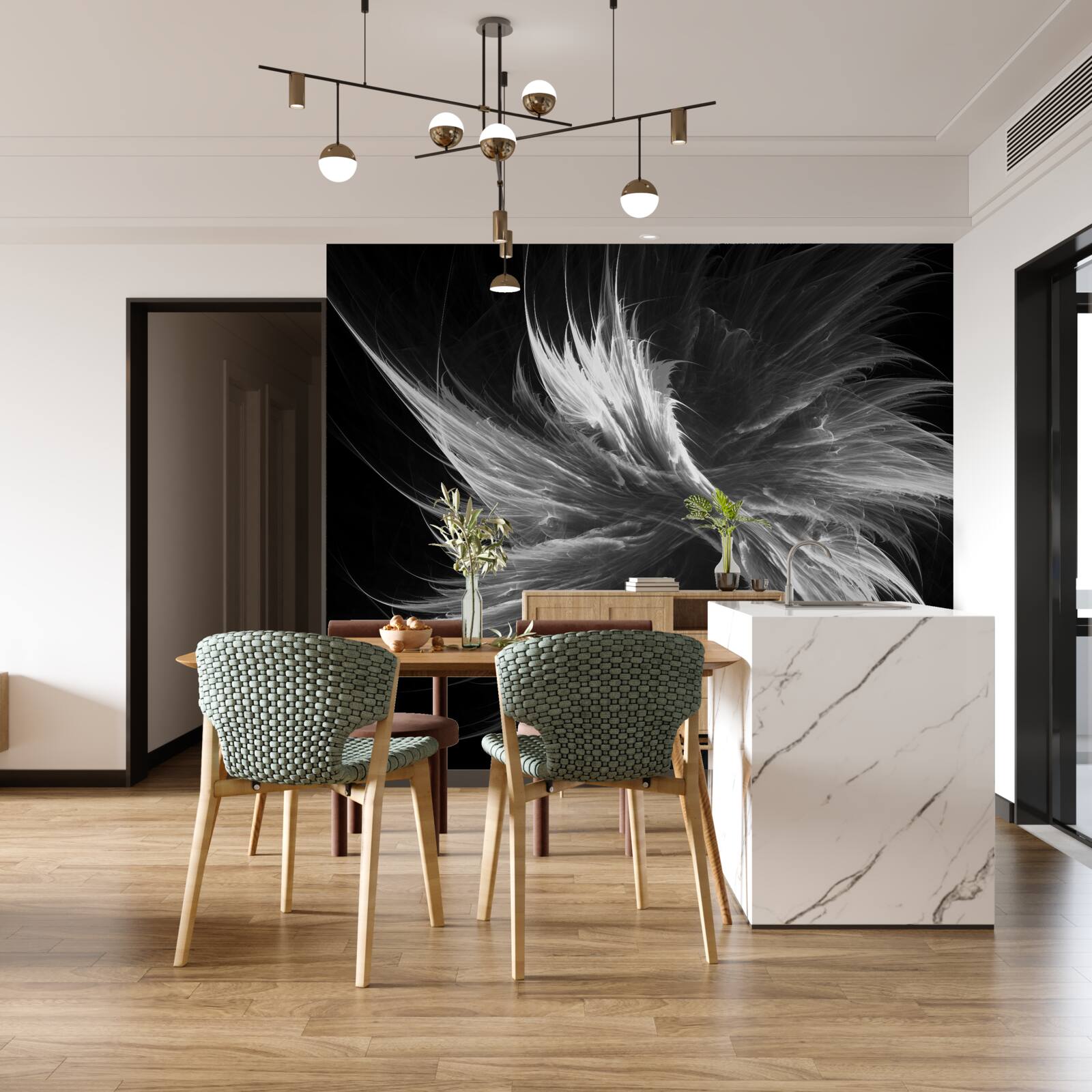 Фотошпалери чорний фон зі сліпучими плямами