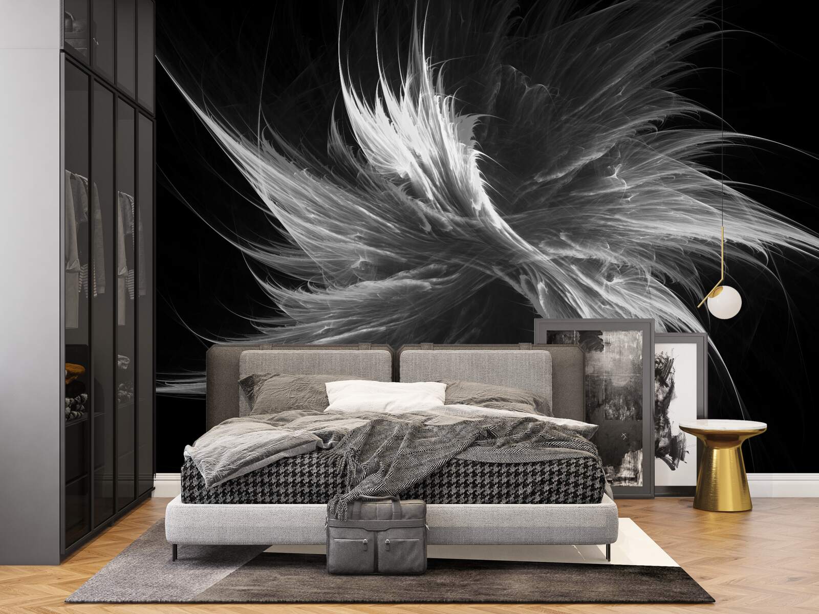 Фотошпалери чорний фон зі сліпучими плямами