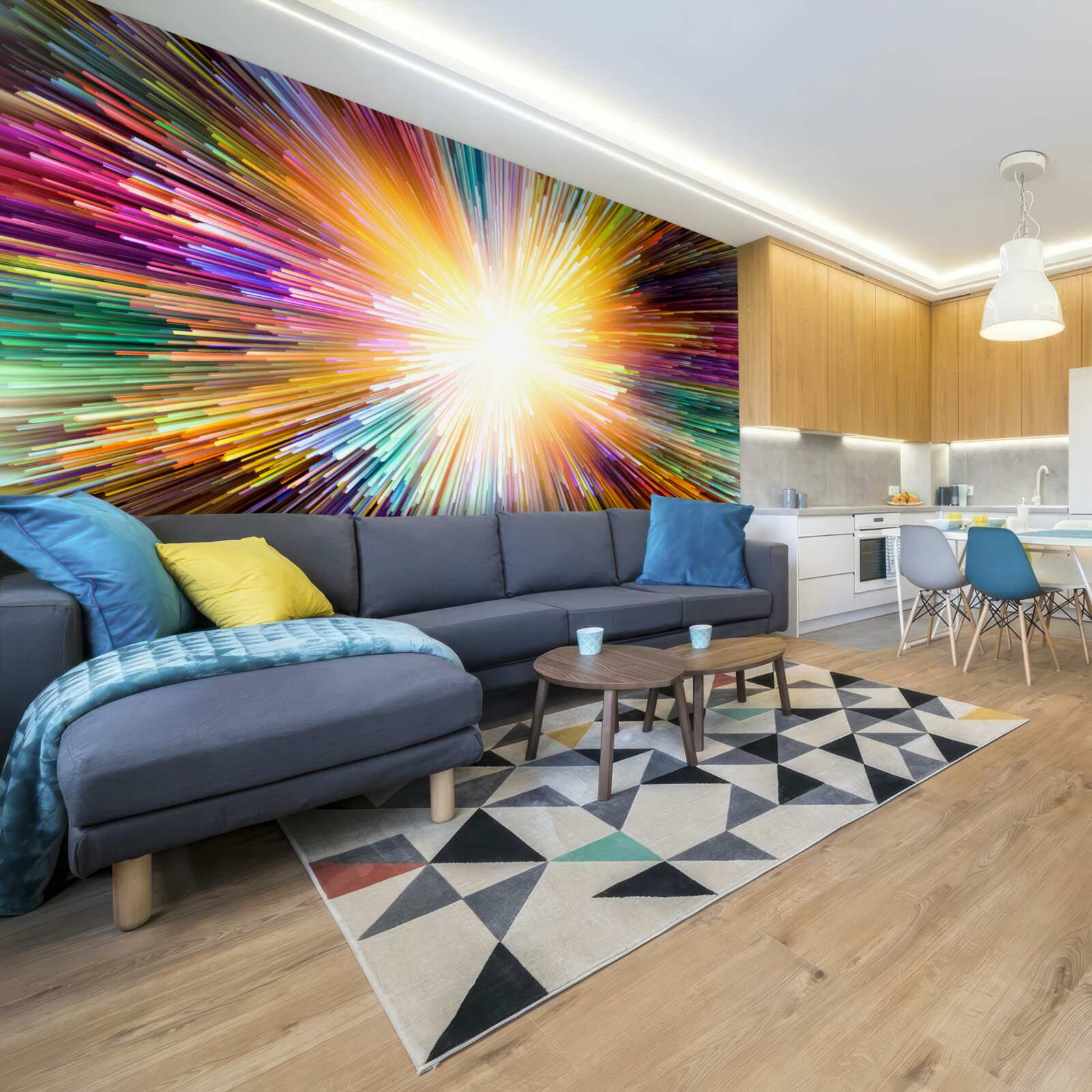 Фотошпалери яскраві спалахи різних кольорів