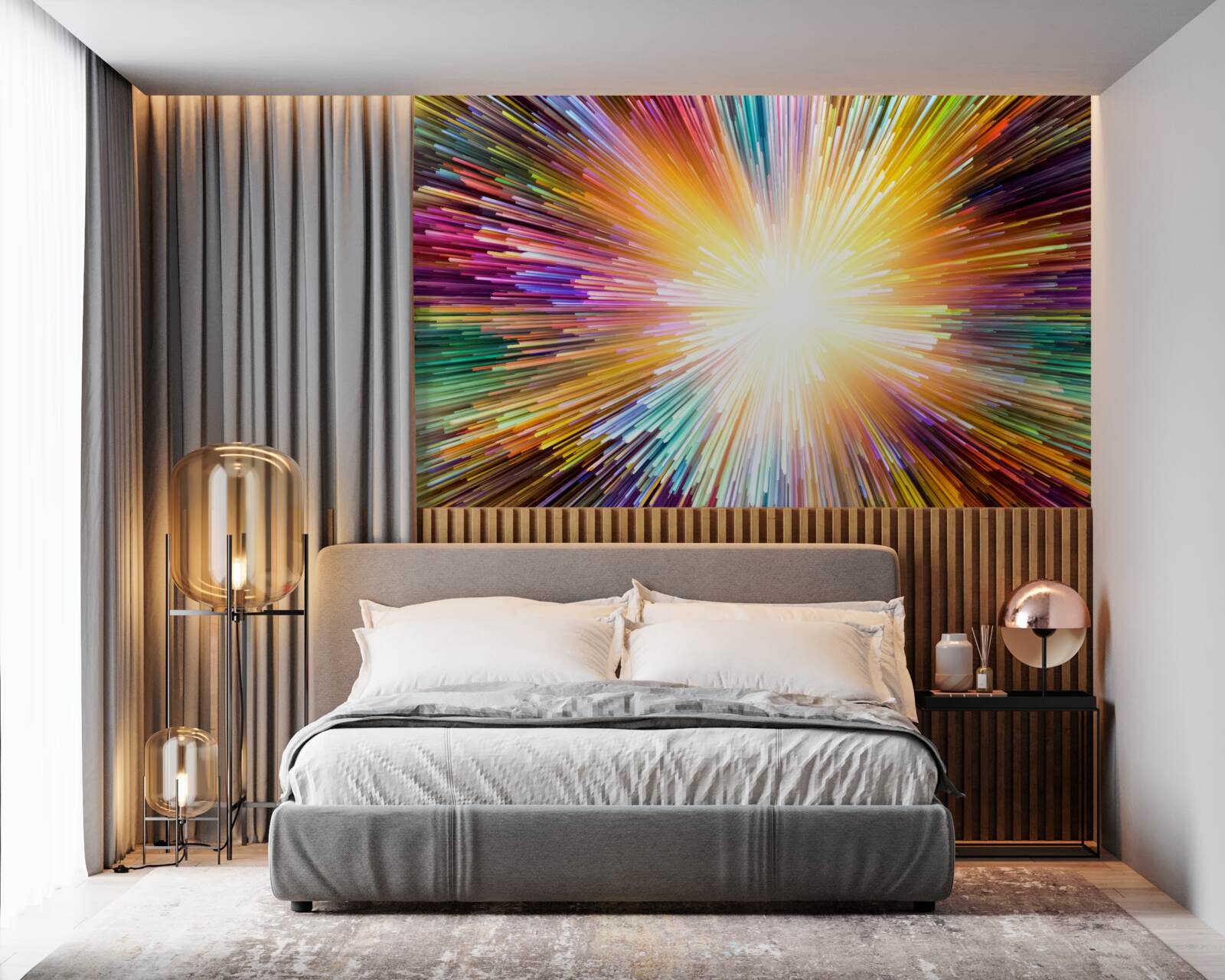 Фотошпалери яскраві спалахи різних кольорів