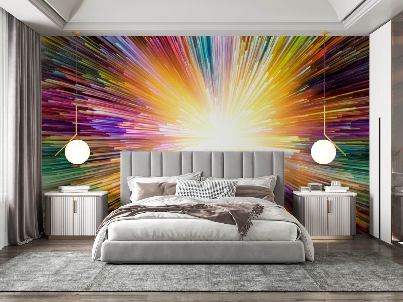 Фотошпалери яскраві спалахи різних кольорів