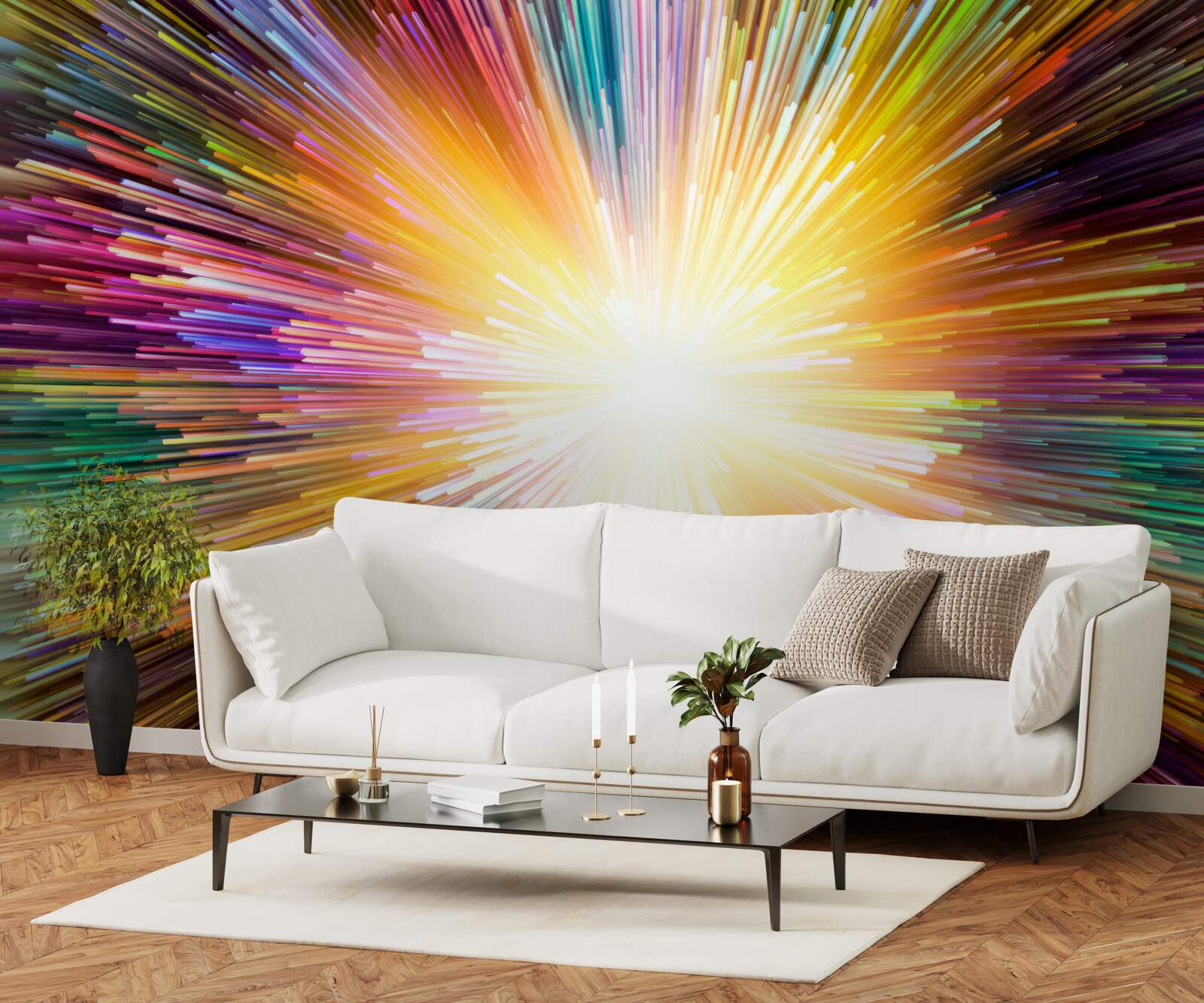 Фотошпалери яскраві спалахи різних кольорів