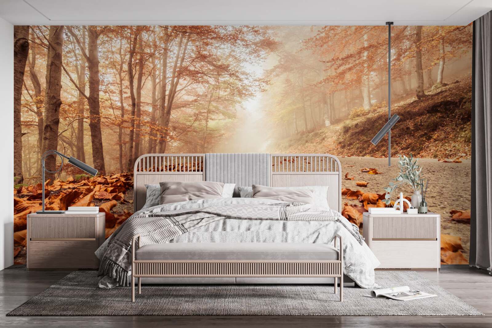 Фотошпалери листя лежить золотим килимом