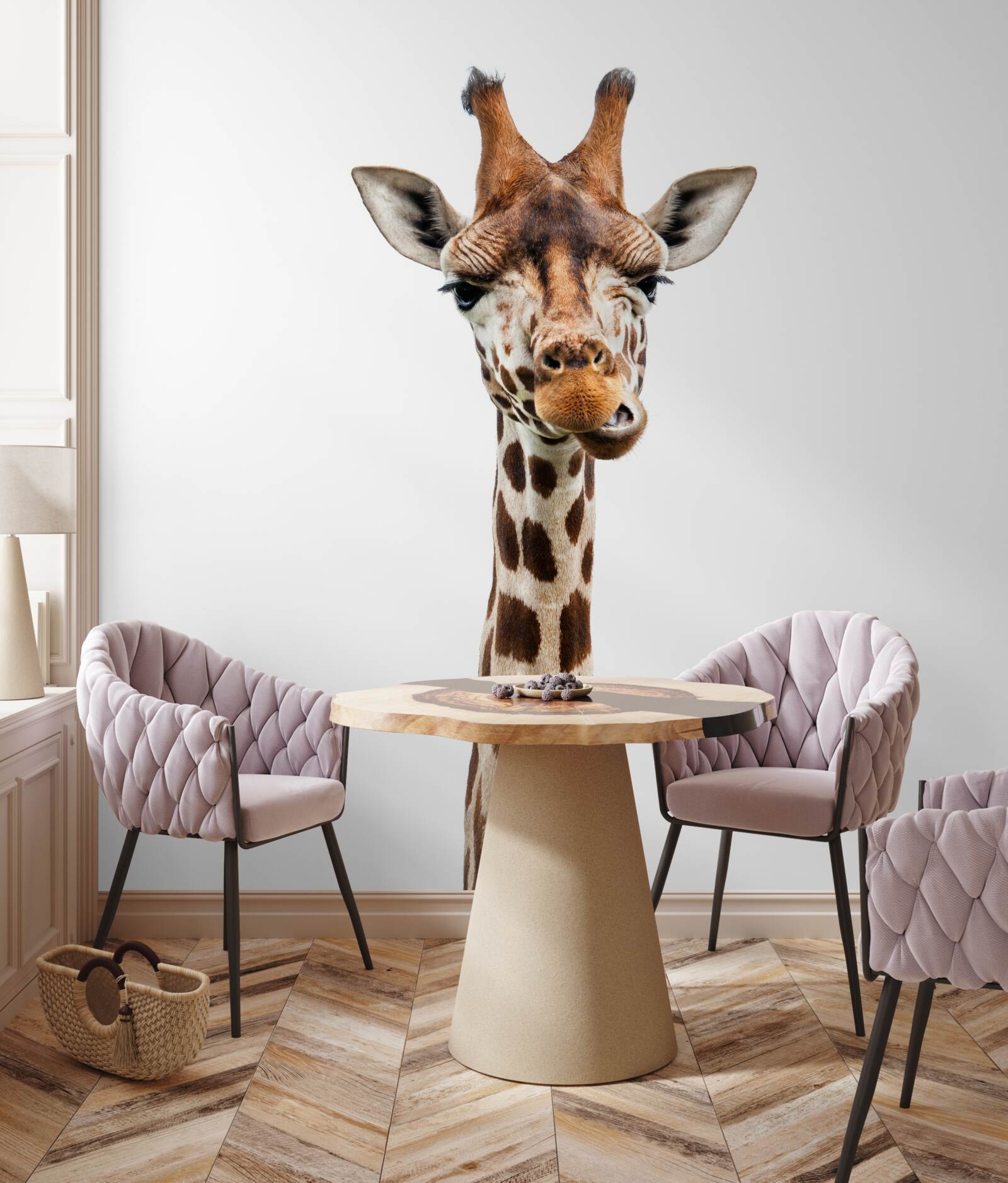 Фотошпалери незвичайний вираз обличчя жирафа