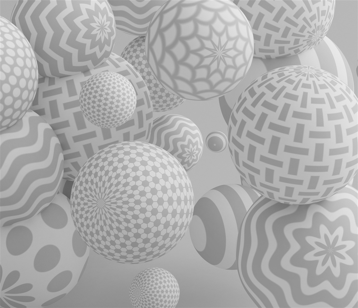 Фотошпалери об'ємні сірі кульки