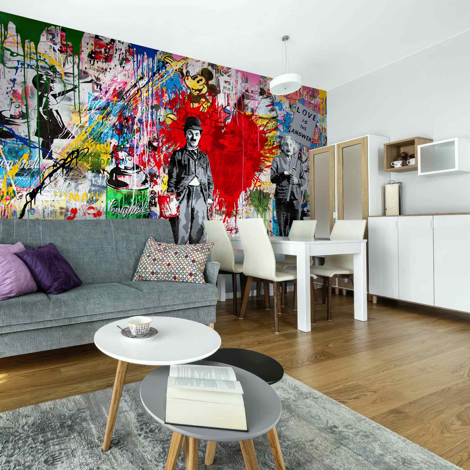 Фотошпалери Чарлі Чаплін та Ейнштейн