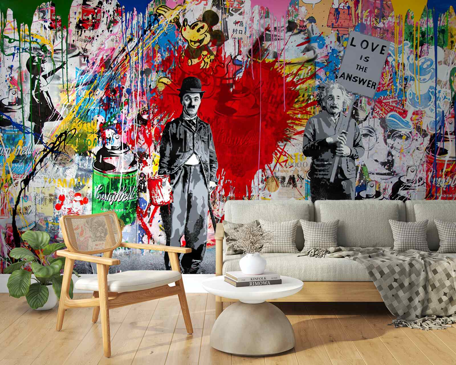 Фотошпалери Чарлі Чаплін та Ейнштейн