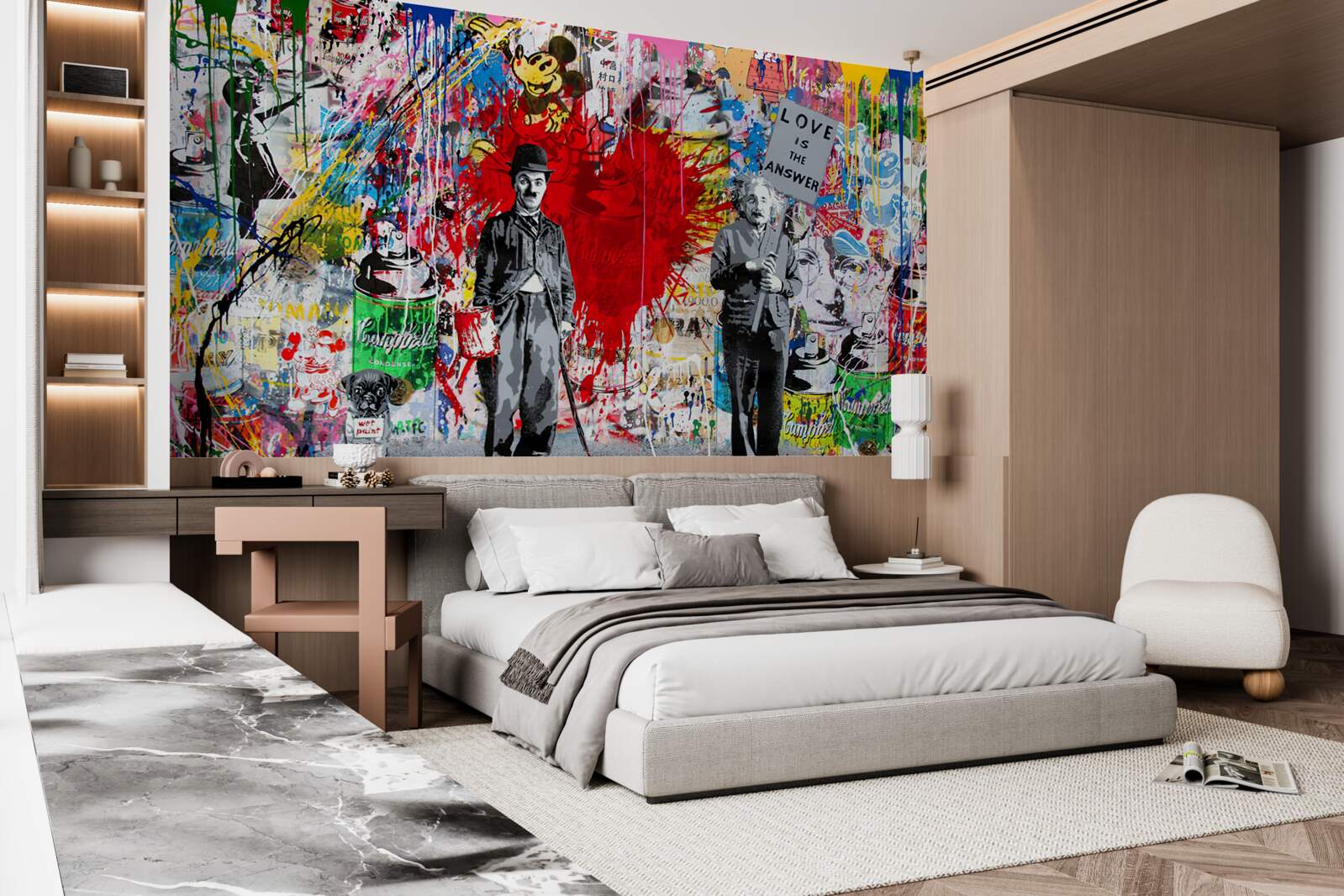 Фотошпалери Чарлі Чаплін та Ейнштейн