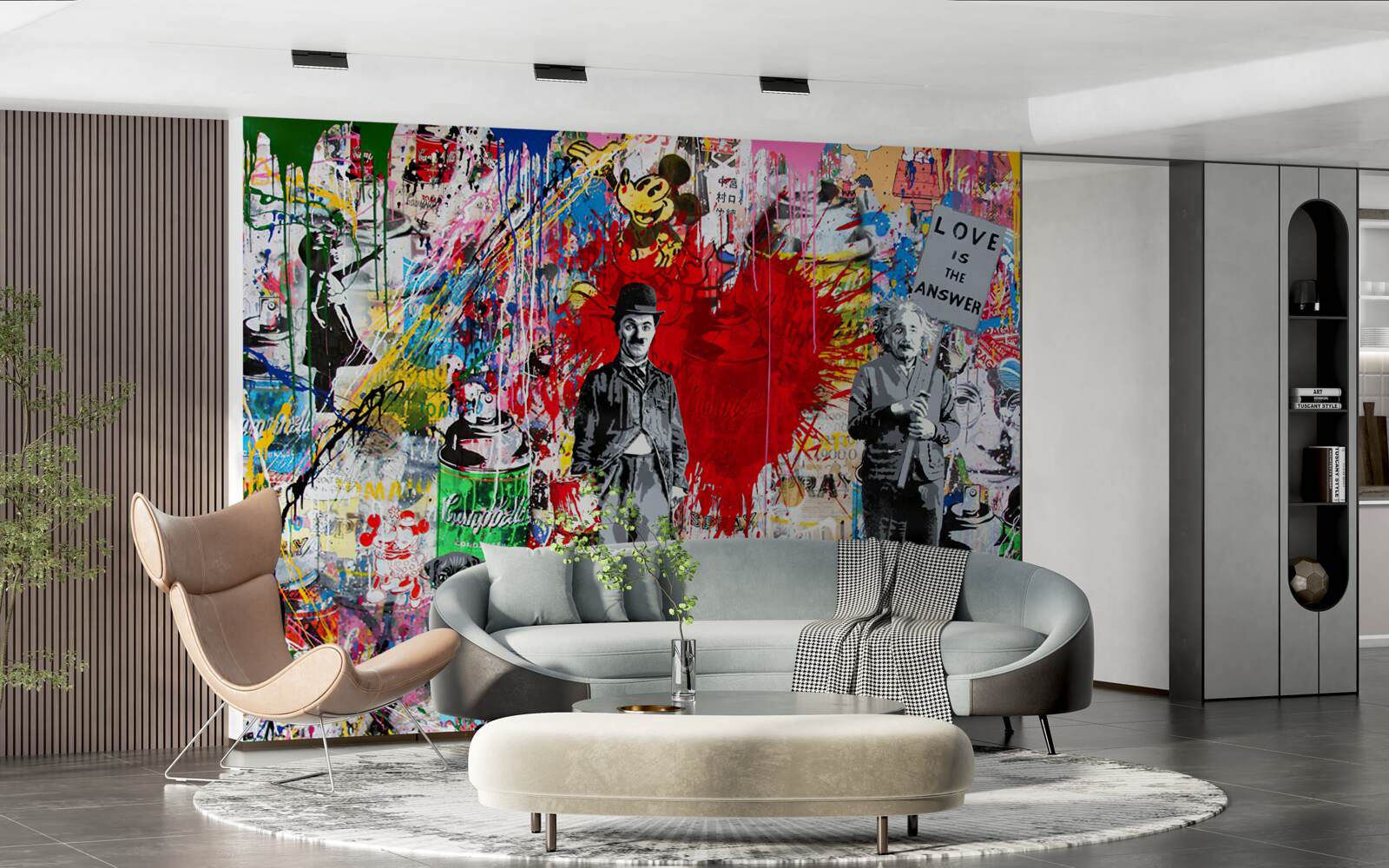 Фотошпалери Чарлі Чаплін та Ейнштейн